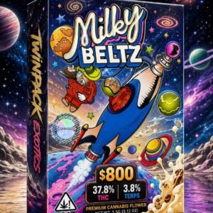 Discover Milky Beltz cannabis strain, a Runtz-inspired hybrid known for sweet candy, fruity, creamy and gassy aromas, with detailed information on genetics, terpenes, appearance and cannabinoids.
