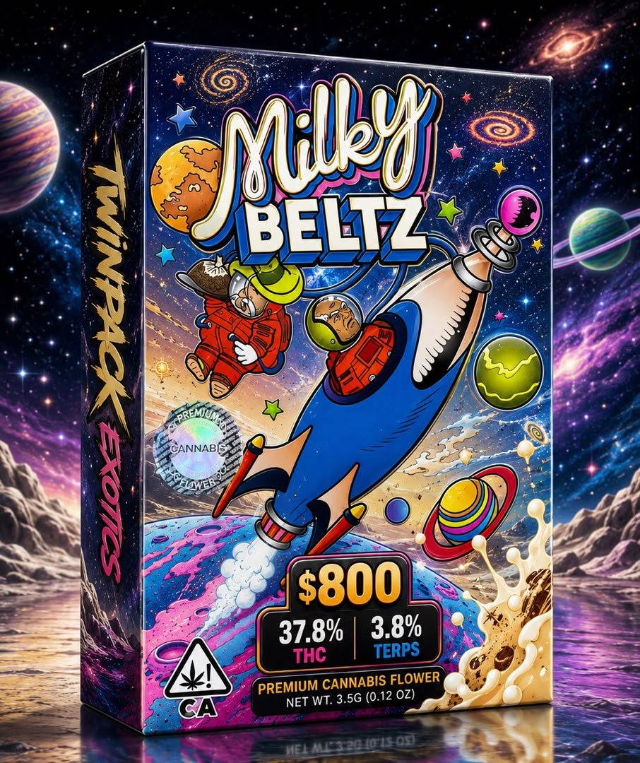 Discover Milky Beltz cannabis strain, a Runtz-inspired hybrid known for sweet candy, fruity, creamy and gassy aromas, with detailed information on genetics, terpenes, appearance and cannabinoids. Discover Milky Beltz cannabis strain, a Runtz-inspired hybrid known for sweet candy, fruity, creamy and gassy aromas, with detailed information on genetics, terpenes, appearance and cannabinoids.